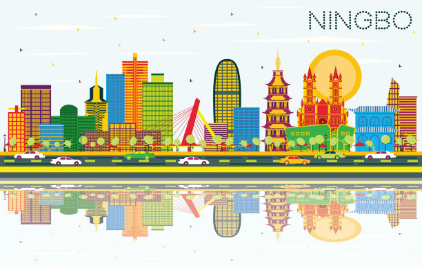 宁波地标城市轮廓