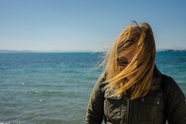 美女海景人像写真