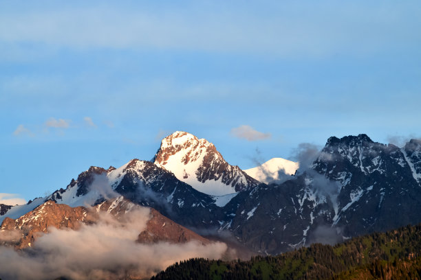 寒冷,山脊,雪山