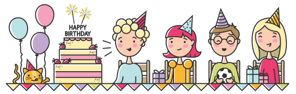 生日聚会贺卡邀请函 儿童卡通