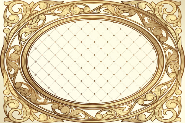 华丽金色花纹装饰框矢量素材