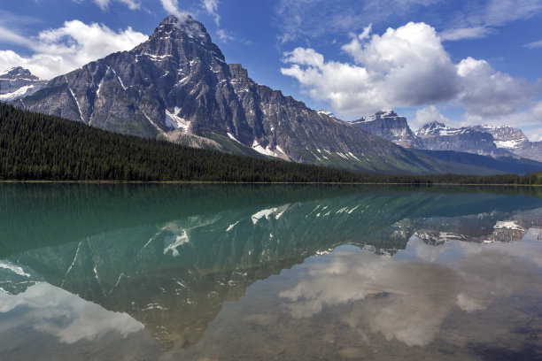 群山森林湖水天空风景