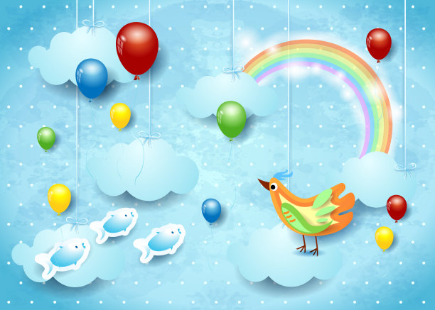 彩虹和气球