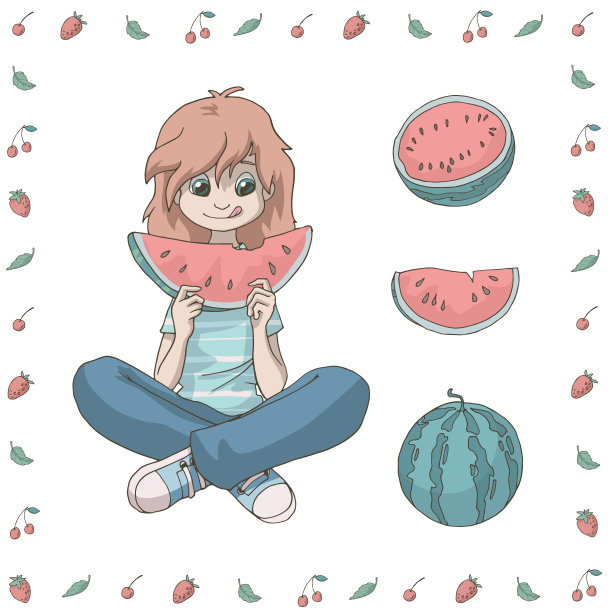 草莓女孩卡通