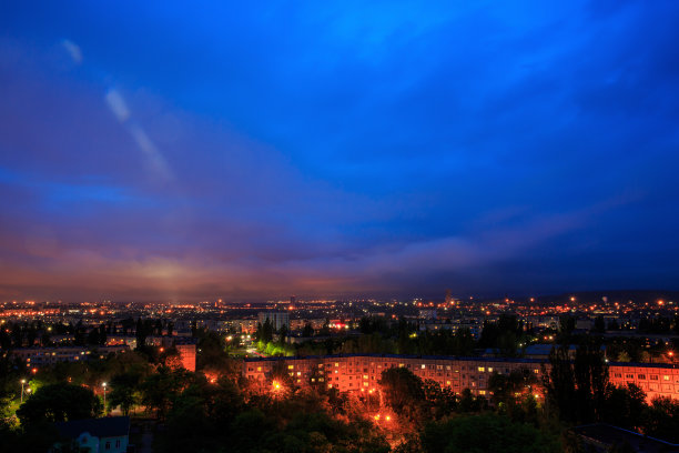 欧洲小镇夜景