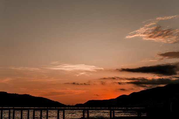 大气海平面落日