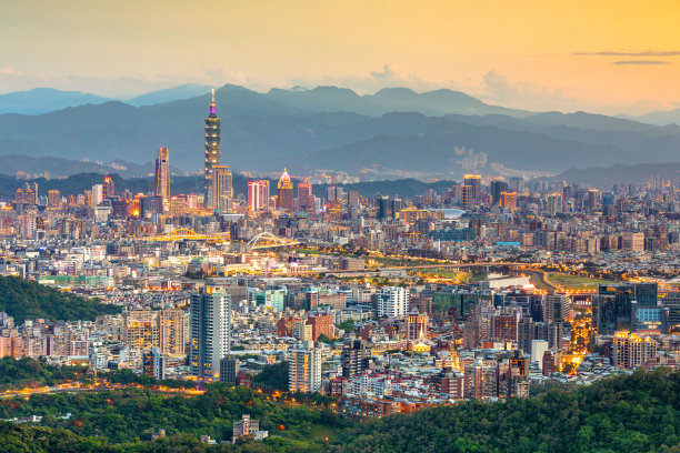 中国台湾台北城市夜景