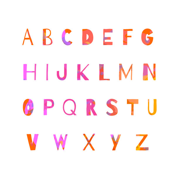 矢量彩色创意艺术字母