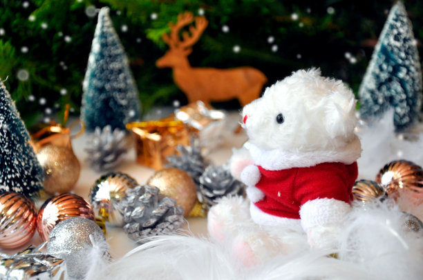 泰迪熊,圣诞装饰物,玩具