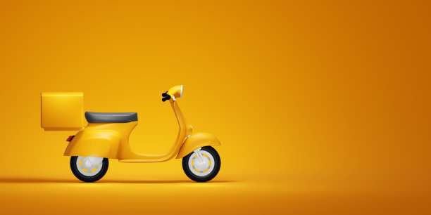 黄色复古摩托车