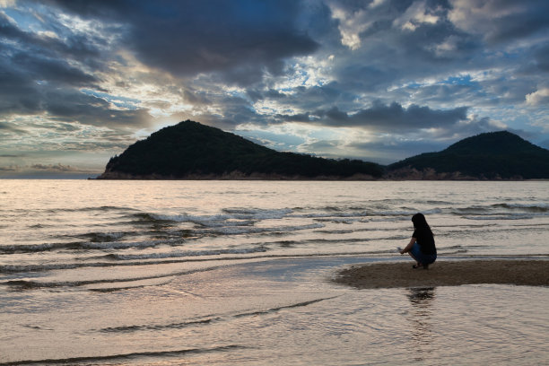 美丽夏季大海沙滩风景