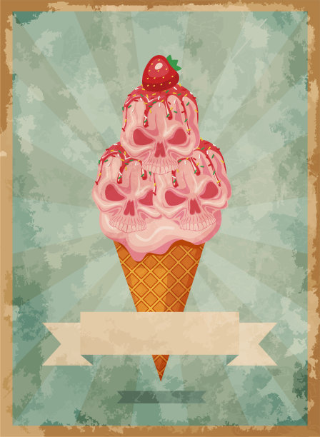 甜筒冰激凌海报