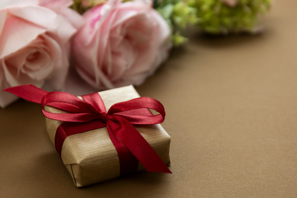 粉色花,礼品包装纸