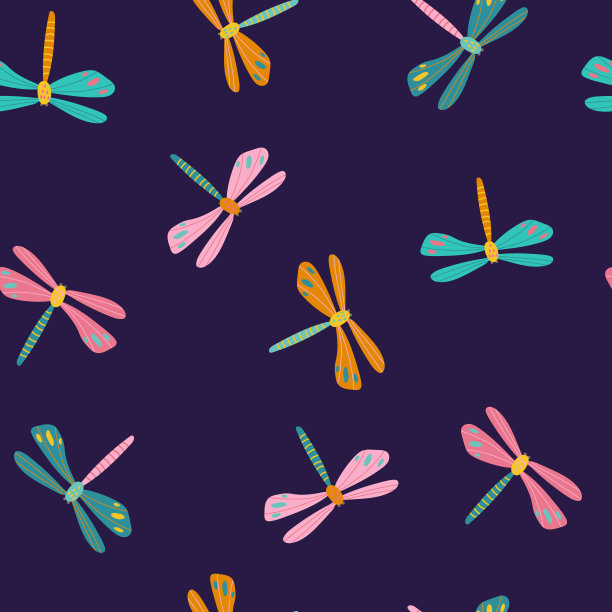 抽象蜻蜓图案