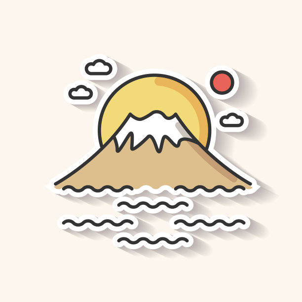 富士山标志日式logo
