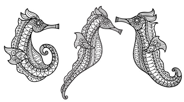 海马,动物,logo