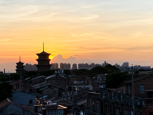 福建地标剪影天际线