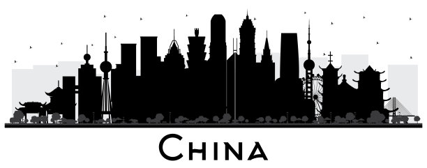 郑州城市剪影城市地标