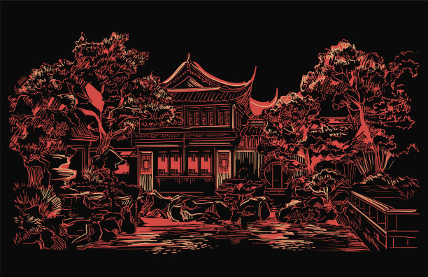 红色上海矢量旅游海报