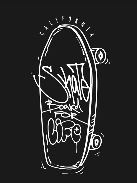 滑板设计稿字涂鸦