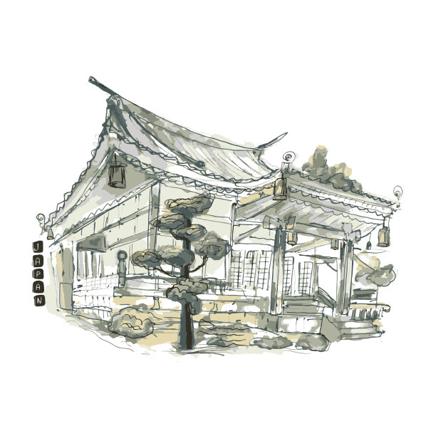 中国古风山水水墨背景图片