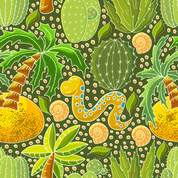 热带棕榈树卡通三维素材