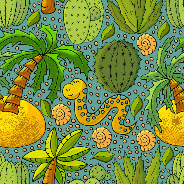 热带棕榈树卡通三维素材