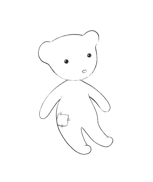 线条卡通小熊