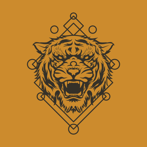 抽象豹头像logo