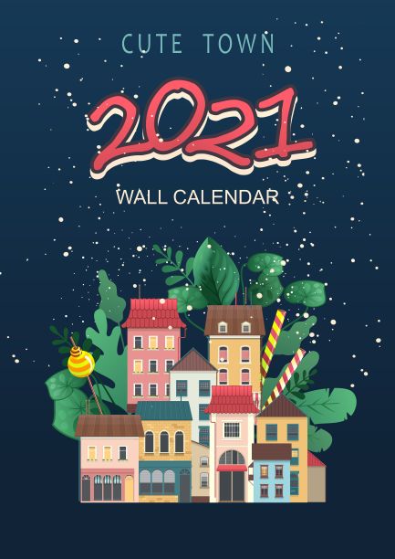 2021卡通抽象日历