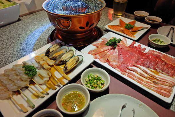 日式料理烧烤海鲜和牛