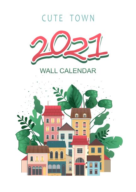 2021卡通抽象日历