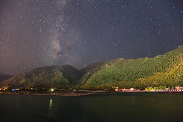 西藏河流夜景