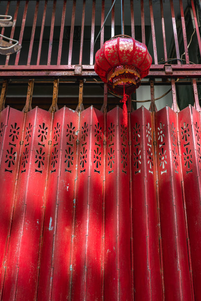 中式复古红色门头