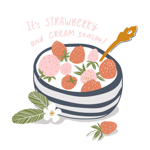 草莓酸奶海报 