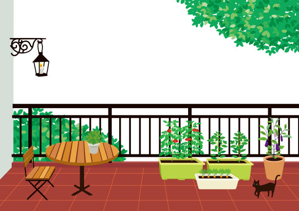 猫的阳台和绿植