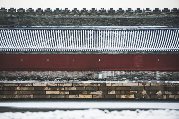 古代宅院雪景