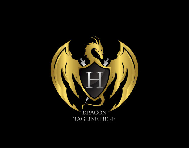 h字母龙logo设计