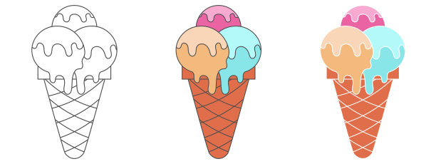 草莓冰淇淋饮品海报