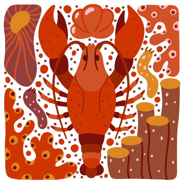 龙虾卡通海报设计