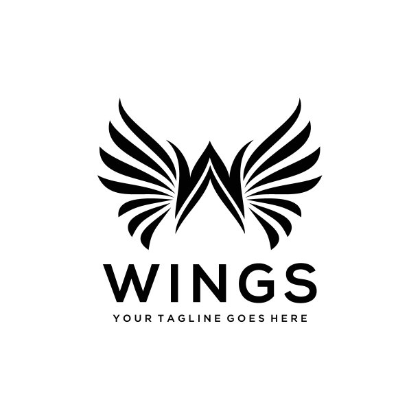 w字母翅膀logo