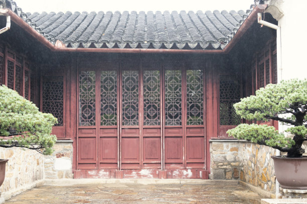 中式庭院门窗中式木门