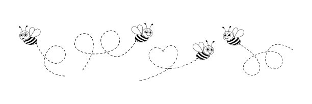 卡通奔跑蜜蜂