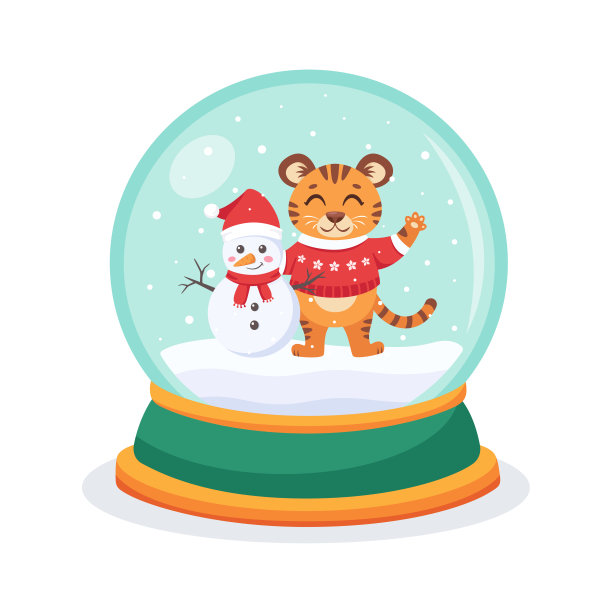 可爱圣诞老人雪花玻璃球