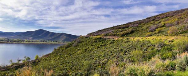 山峰湖水河流小溪鹿