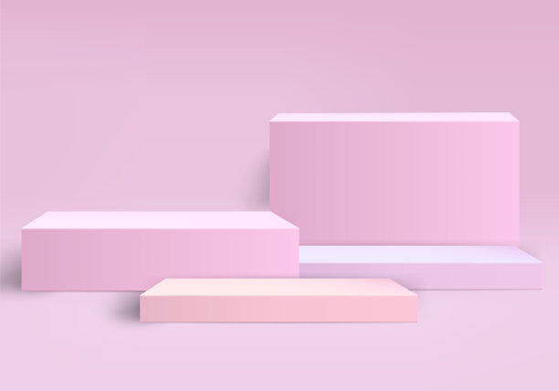 粉色方块3d产品展示c4d场景