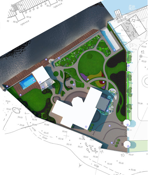 小区规划 河岸设计图