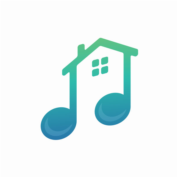 房子标志音符logo
