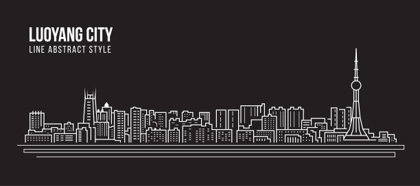 洛阳城市地标建筑插画