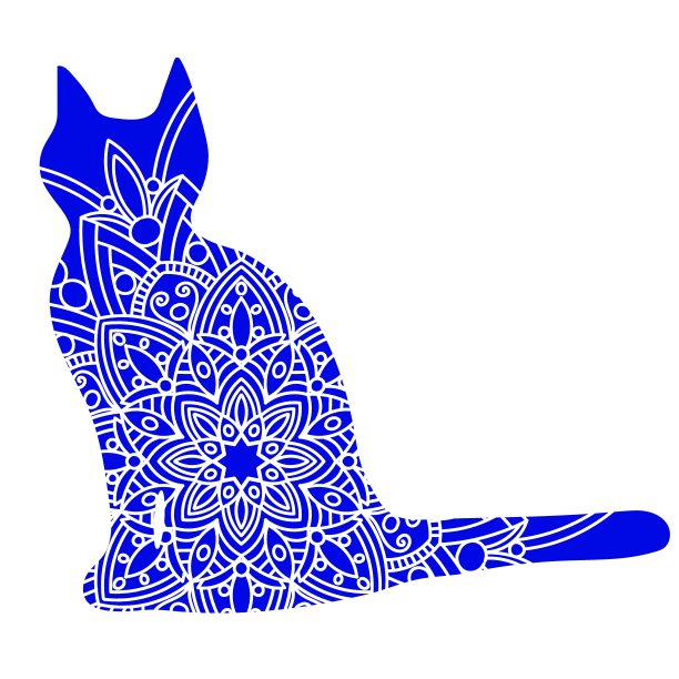 抽象人物猫咪装饰画